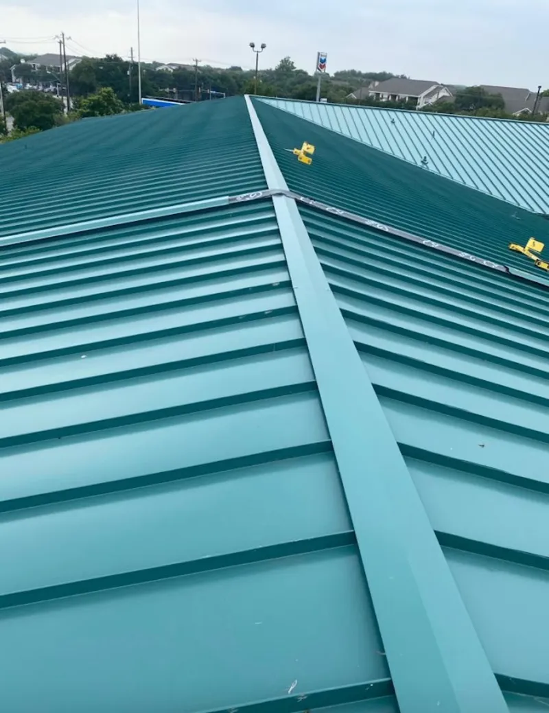 Green commercial metal roof ridge and valley for Metal Roof Repair in Brandywine
